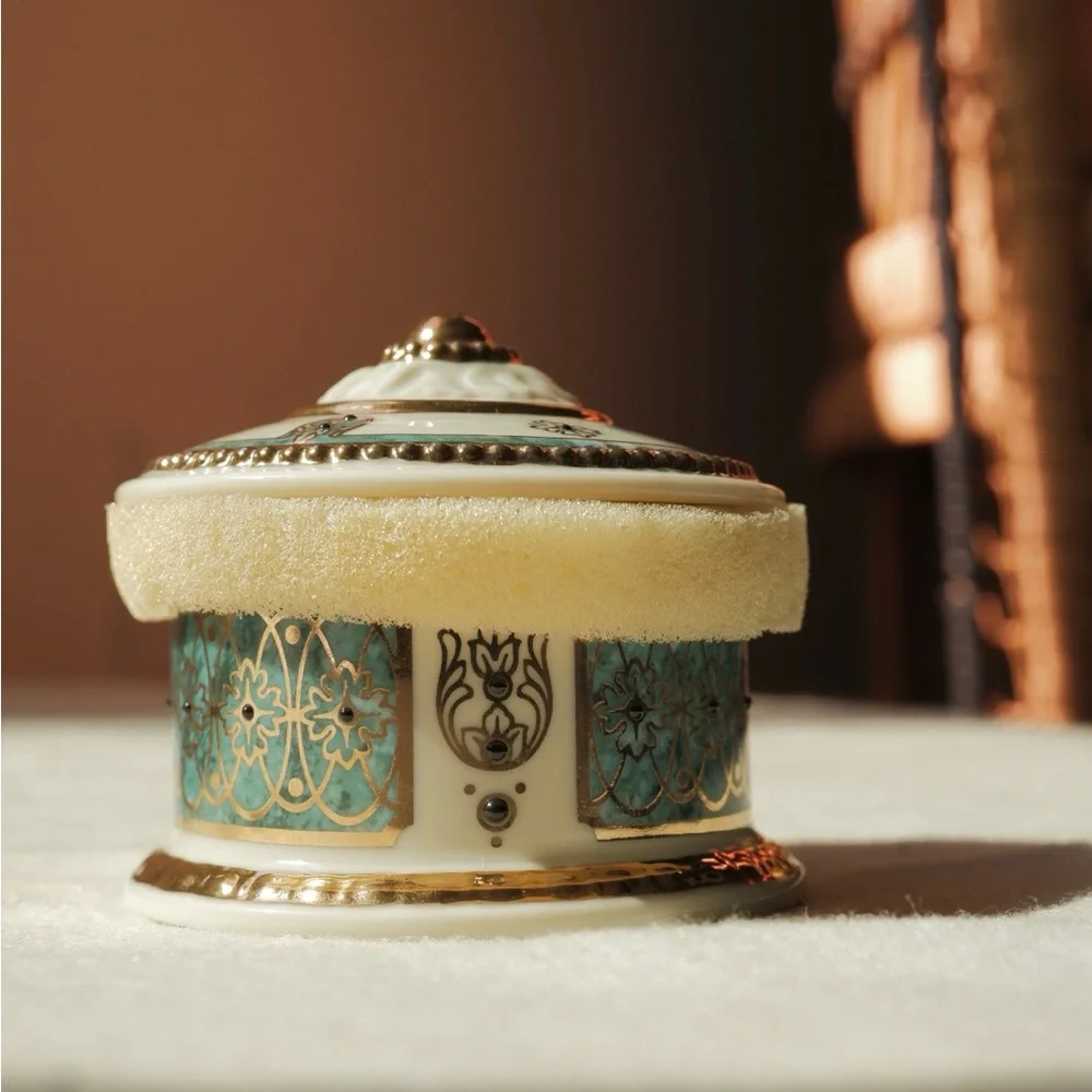 Vintage Lenox Majestic Royal Marble Trinket Box White‎ Blue Handcrafted 2